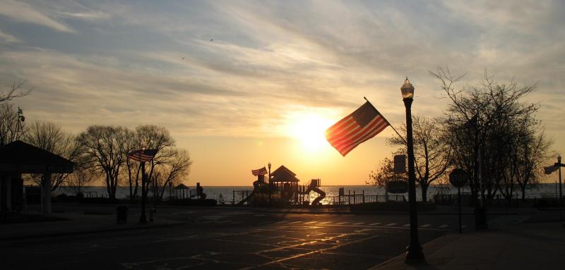 Walter and Mary Burke Park at dusk